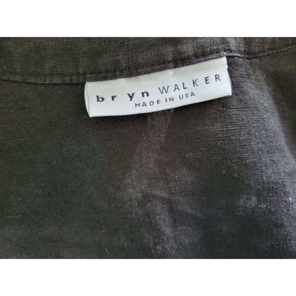 Bryn Walker Black Linen Button Front Maxi Shirt Dress Quiet Luxury Lagenlook XL - Picture 3 of 6